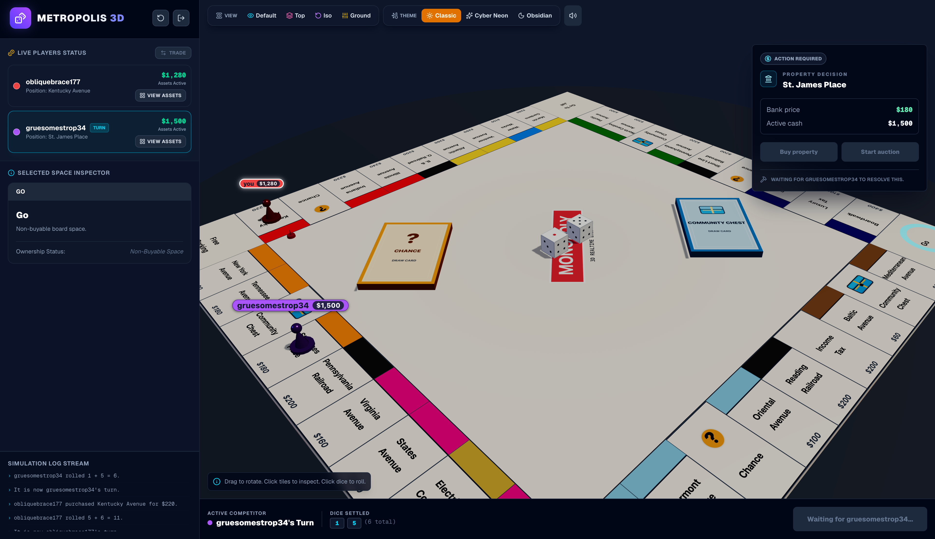 Metropolis 3D | Monopoly on the web cover